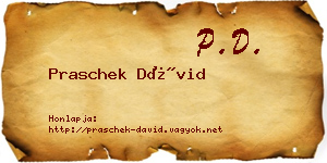 Praschek Dávid névjegykártya